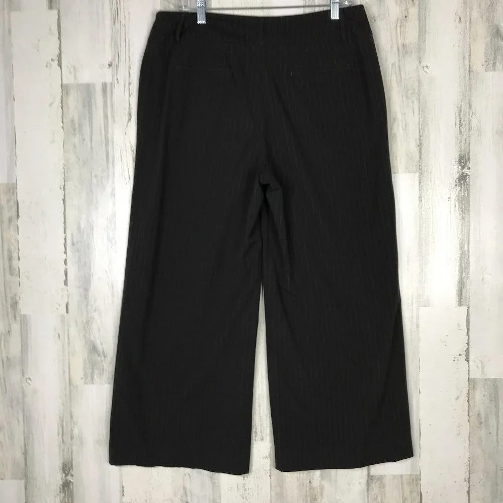 Chico's Office capri brown pinstripe size 2 (12) - Picture 2 of 7